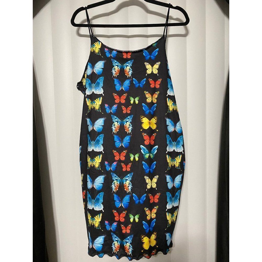 Shein butterfly above knee strappy dress